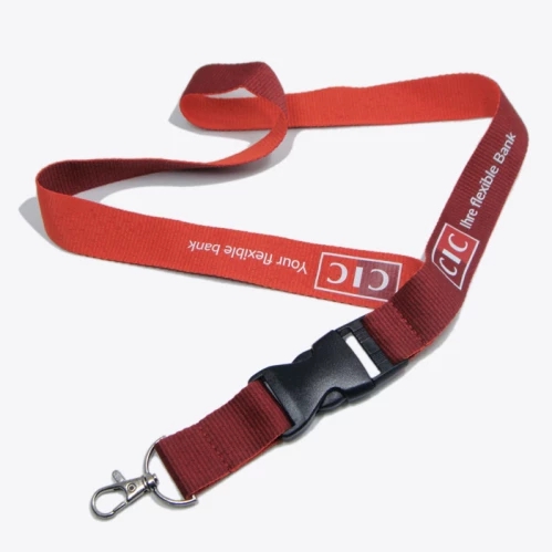 Fabric different color on two sides name card holder lanyard