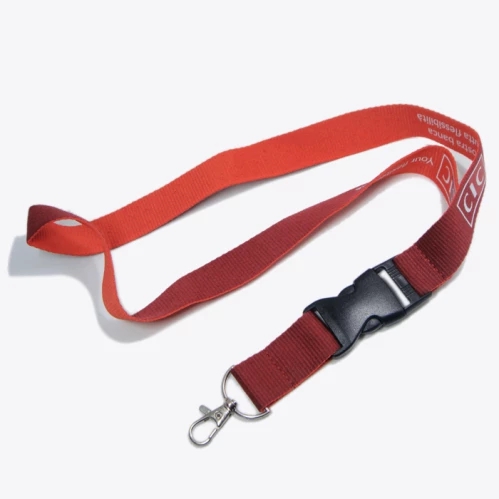 Fabric different color on two sides name card holder lanyard