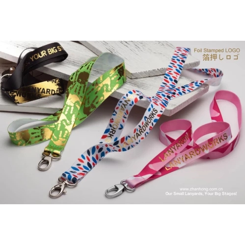 New products Foil Stamped Logo custom design logo lanyards