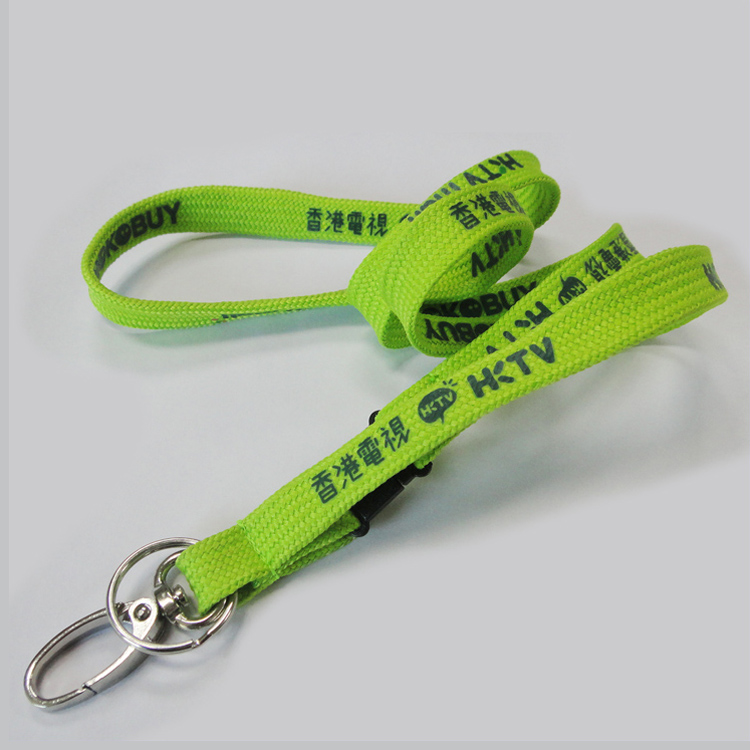 Custom wrist design purple color name badges holder tubular neck strap