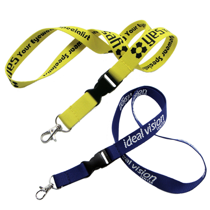Strong polyester custom neck strap woven custom logo lanyard