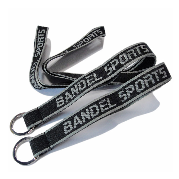 Strong key ring woven custom logo on one side nylon lanyard