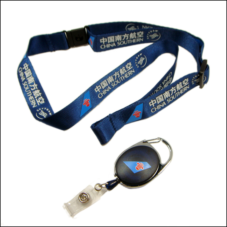 Retractable reel roll name card holder nylon lanyards 