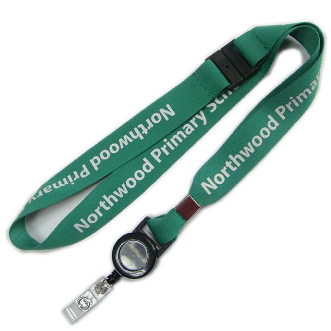 Crimp define badge holders retractable reel polyester lanyards 