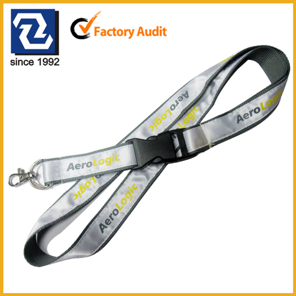 Plastic pouch necklace imprinted logo satin custom neck straps 