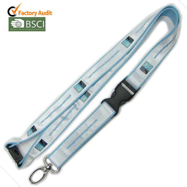 Plastic pouch necklace imprinted logo satin custom neck straps 