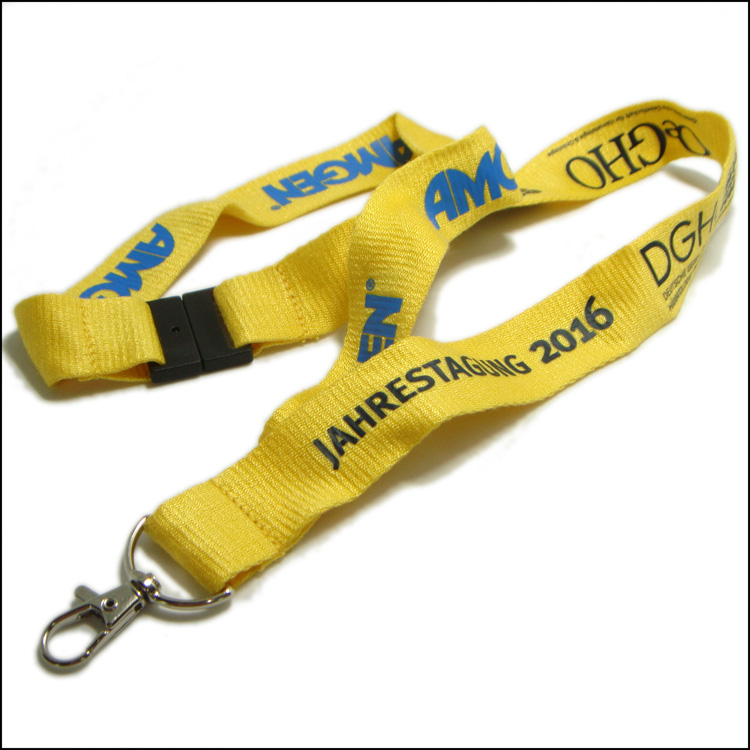 Silk-screen print custom logo yellow bamboo material neck lanyards 