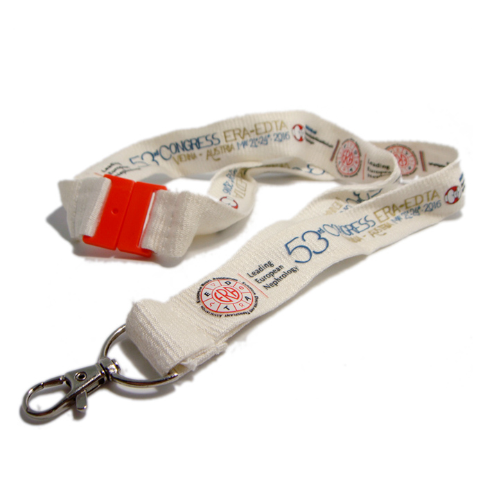  Silk-screen print custom logo yellow bamboo material neck lanyards 