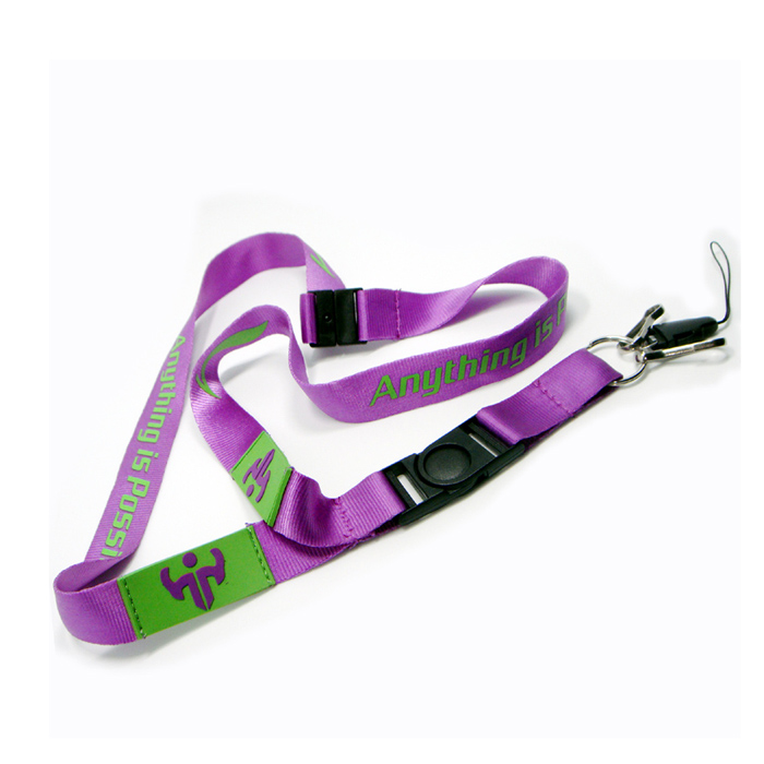 Key chain silicon logo name tags holders nylon lanyard wholesale