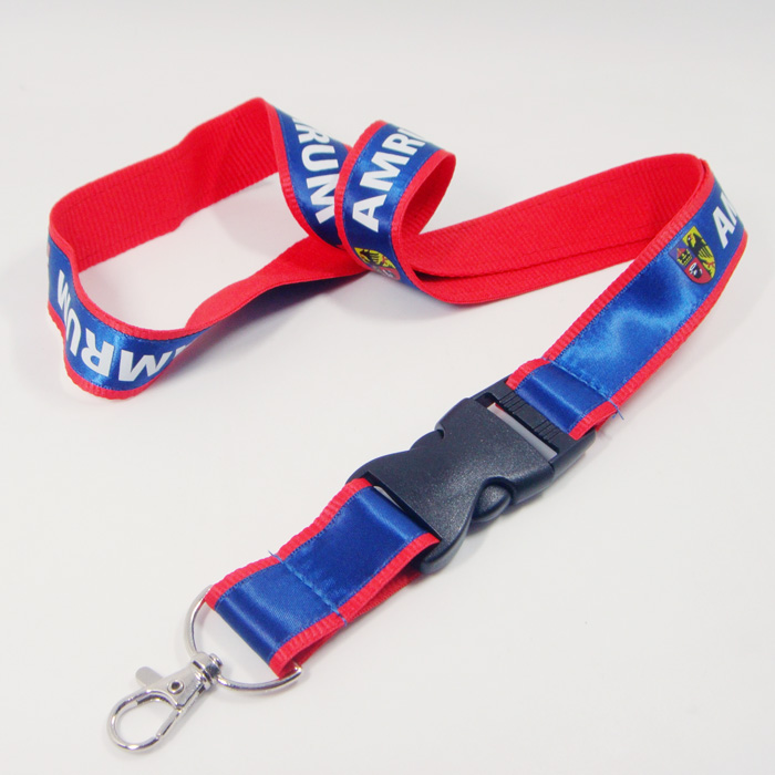 Wholesale ribbon custom design imprinted logo satin lanyard
