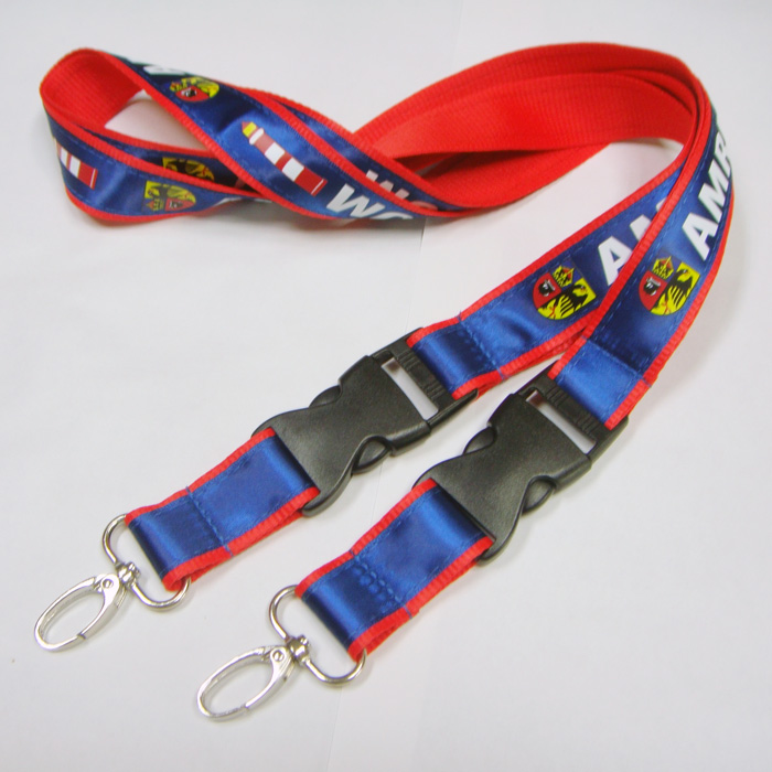 Wholesale ribbon custom design imprinted logo satin lanyard
