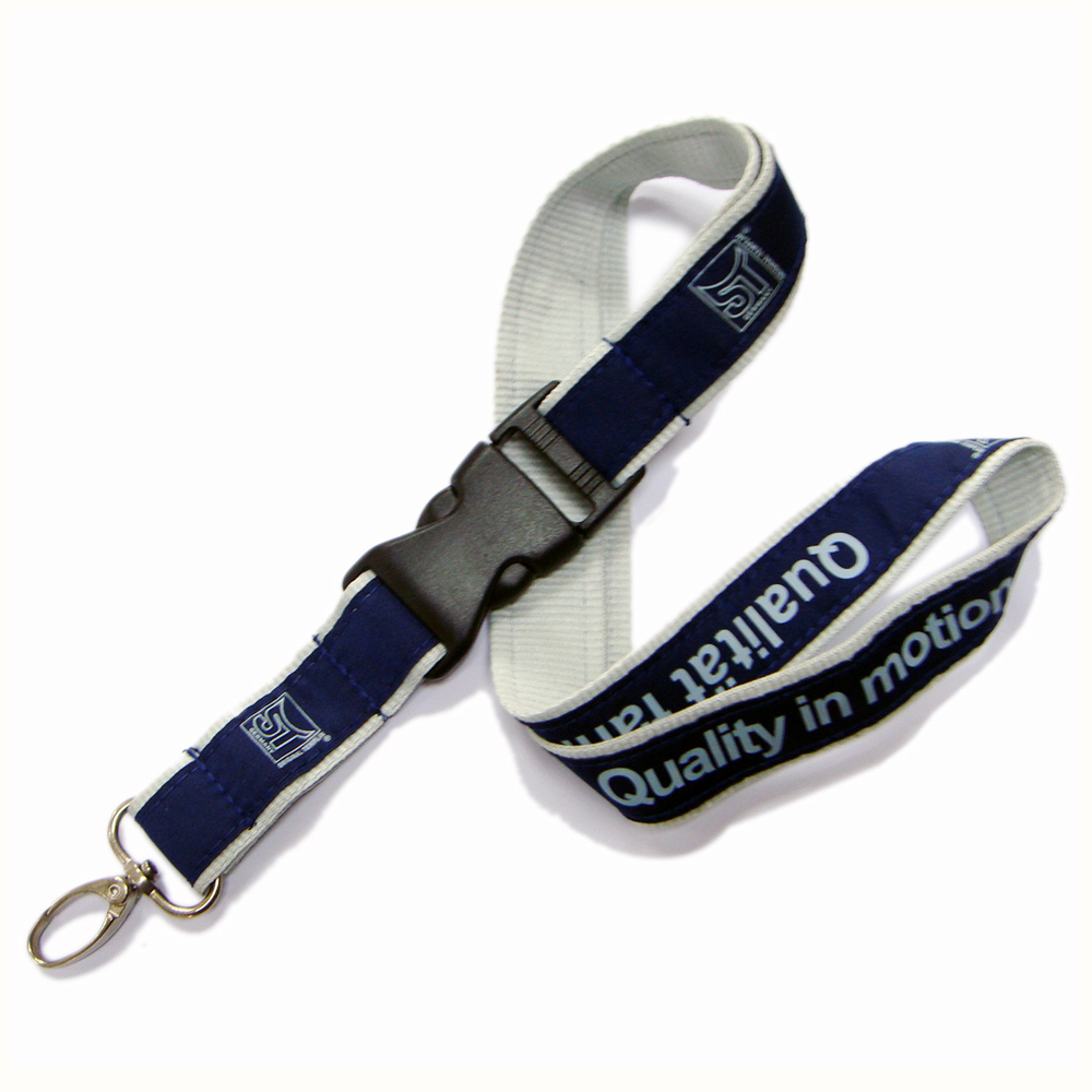 High quality custom badges polyester satin neck lanyard for business adverting