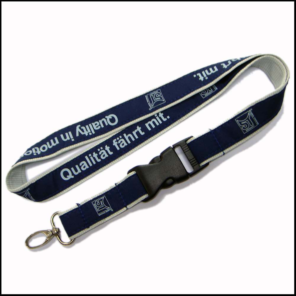 High quality custom badges polyester satin neck lanyard for business adverting