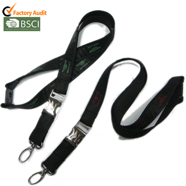 Woven embroider custom logo name brand medal lanyard manufactory