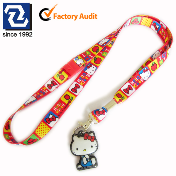 Sublimation polyester custom strap keychains with mobile phone cleaner