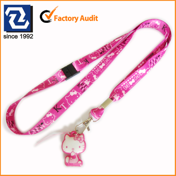 Sublimation polyester custom strap keychains with mobile phone cleaner