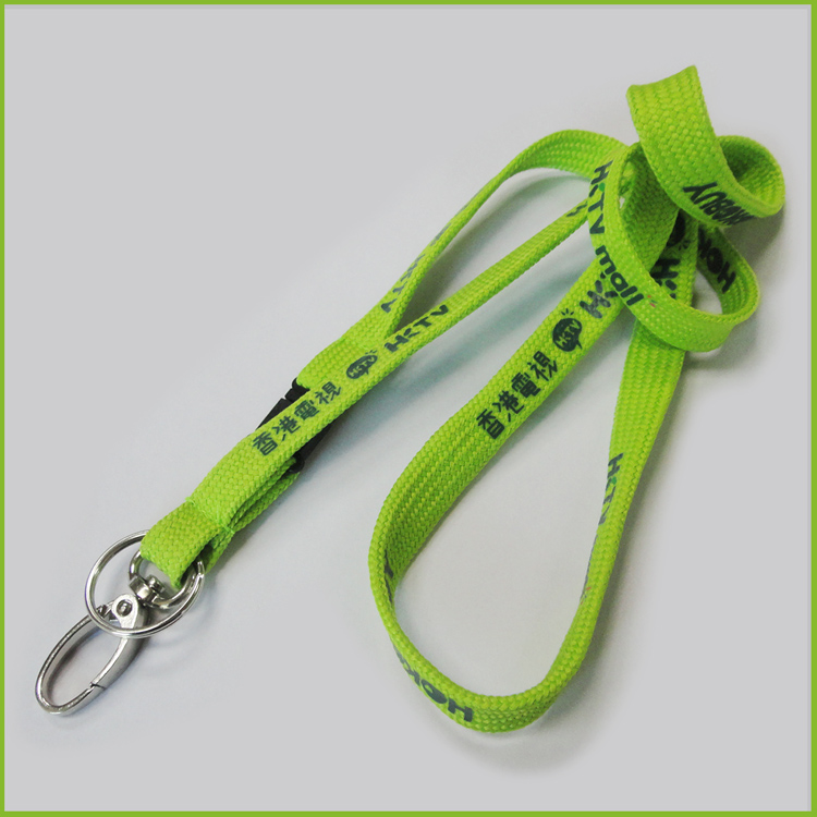 Green color polyester tubular neck lanyard with PVC card holder 