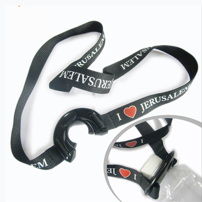 Plastic water bottle holder item neck lanyard for adverting gift