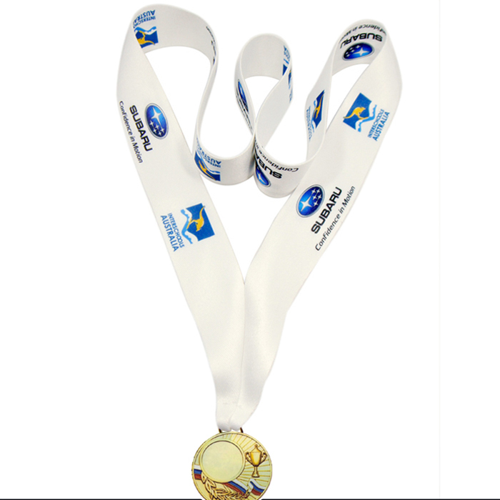 Heat transfer custom logo medal holder neck lanyard for activty gift