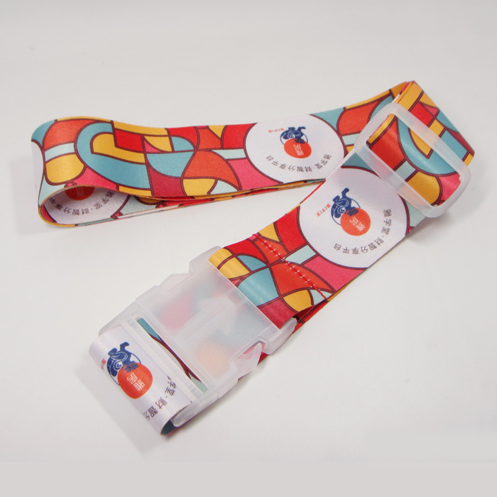 Sublimation made logo travel suitcase luggage belts Custom polyester straps
