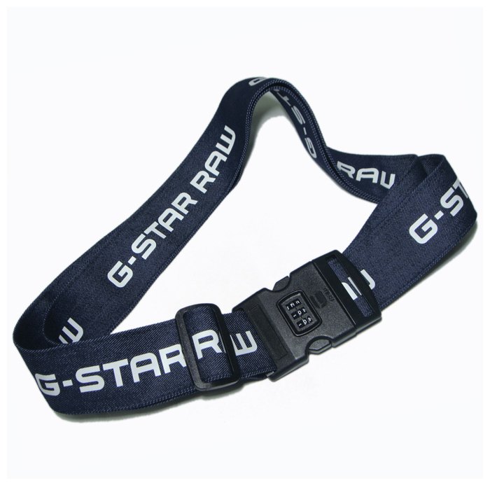Imprinted custom logo jean material travel case strap luggage belt