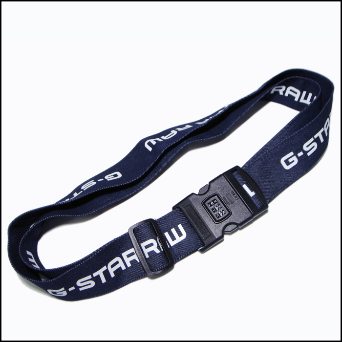 Imprinted custom logo jean material travel case strap luggage belt