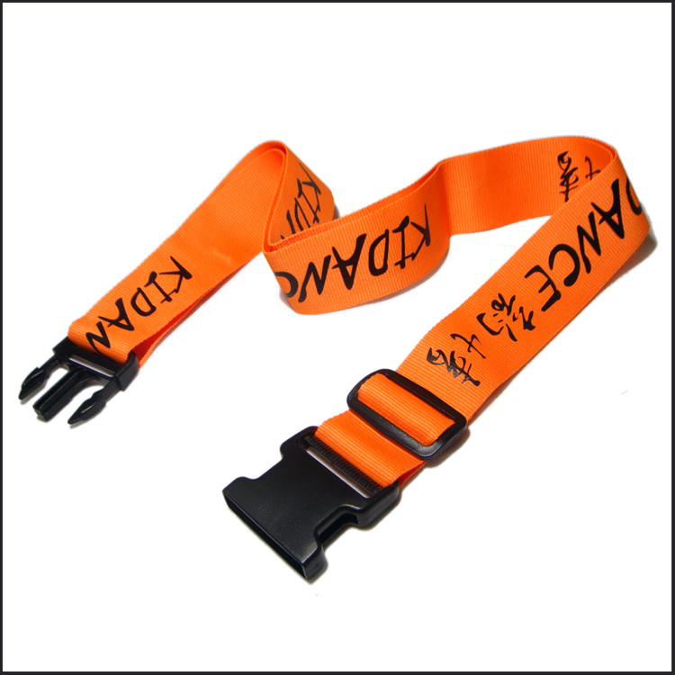 Custom imprinted logo plyester luggage strap go travel
