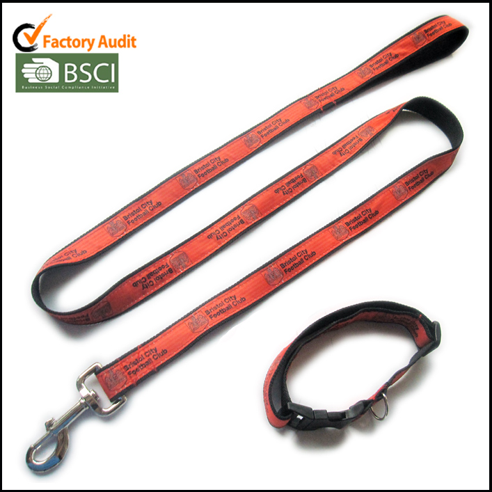 Dog collar manufacturer made of polyester and satin printed logo Dog leashes
