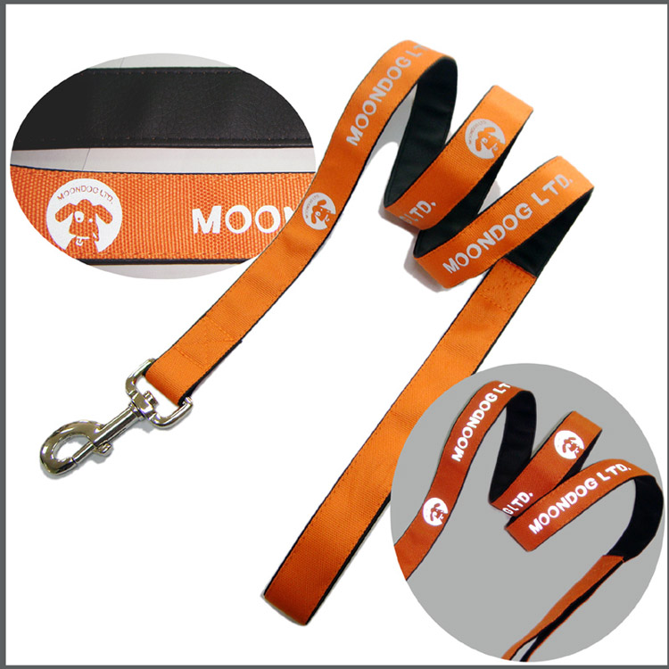 Reflective silk-screen logo jean and leather pet belt walking dog leashes belt and collar