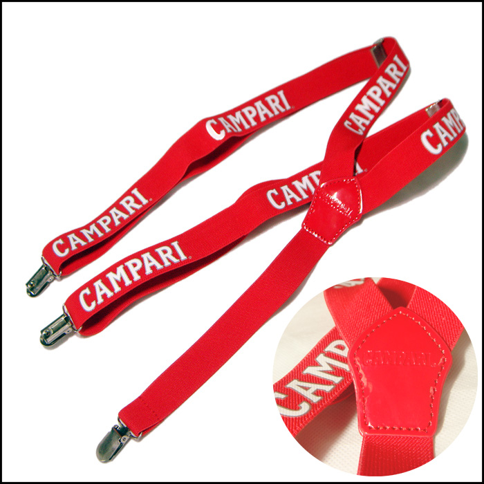Personalized printing custom logo red Elastic trousers braces belt