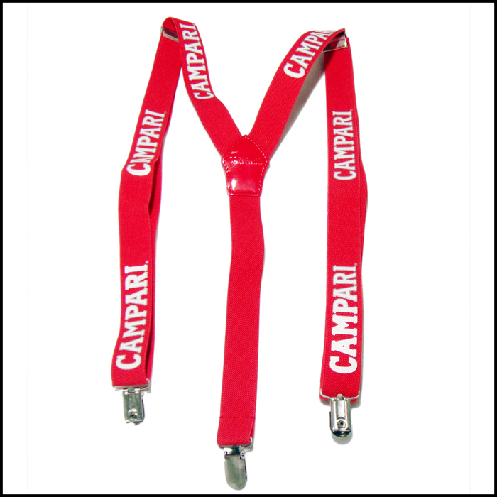 Personalized printing custom logo red Elastic trousers braces belt