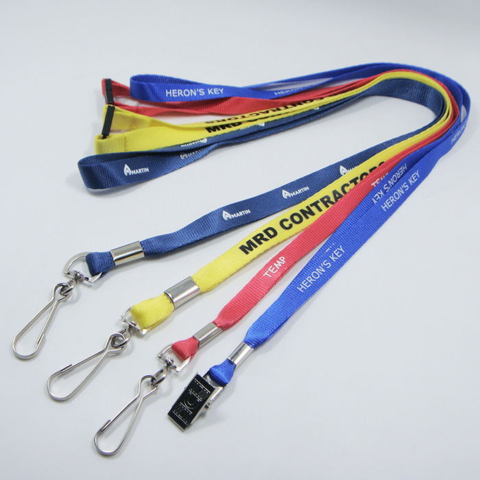 Swivel J hook lanyard accessory colorfull narrow nylon lanyards