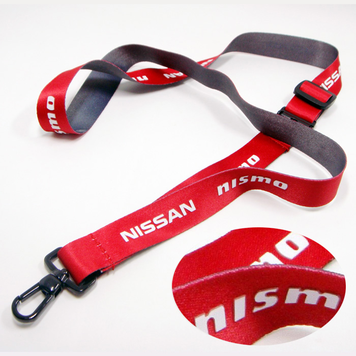 2D printed logo heat-transferred fabric polyester custom lanyards