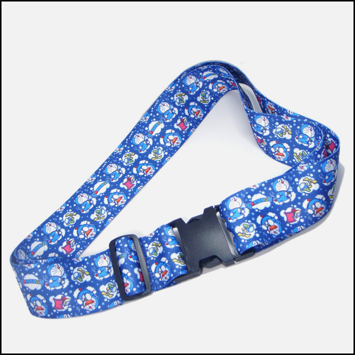 Sublimation Doraemon logo suitcase luggage belts strap for promotion gift