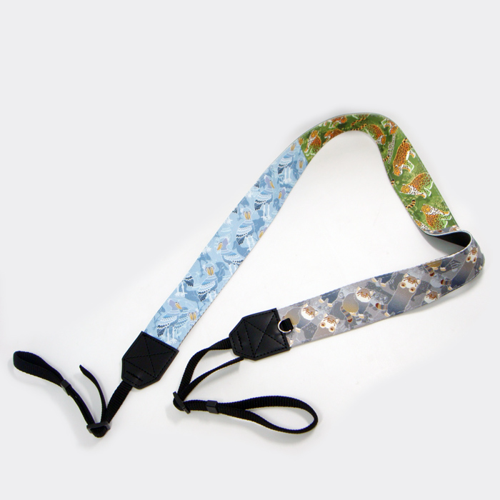 Leather and polyester fabric custom sublimation logo camera strap for activity gift