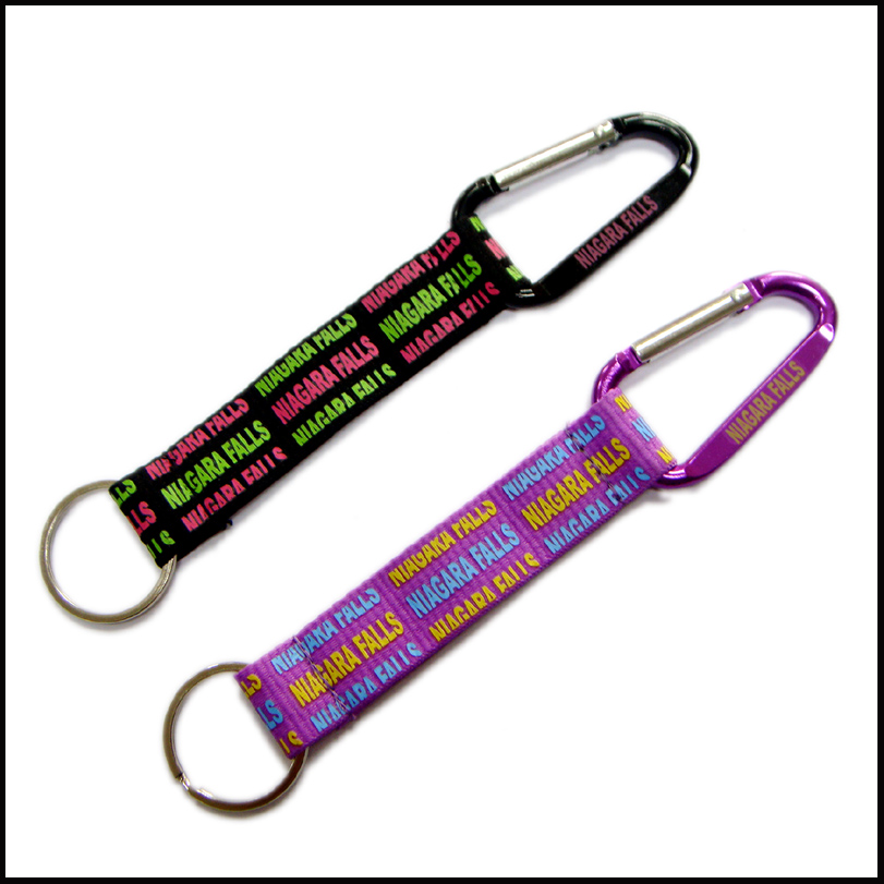 Custom made polyester strap carabiner key holder strap manufacturer