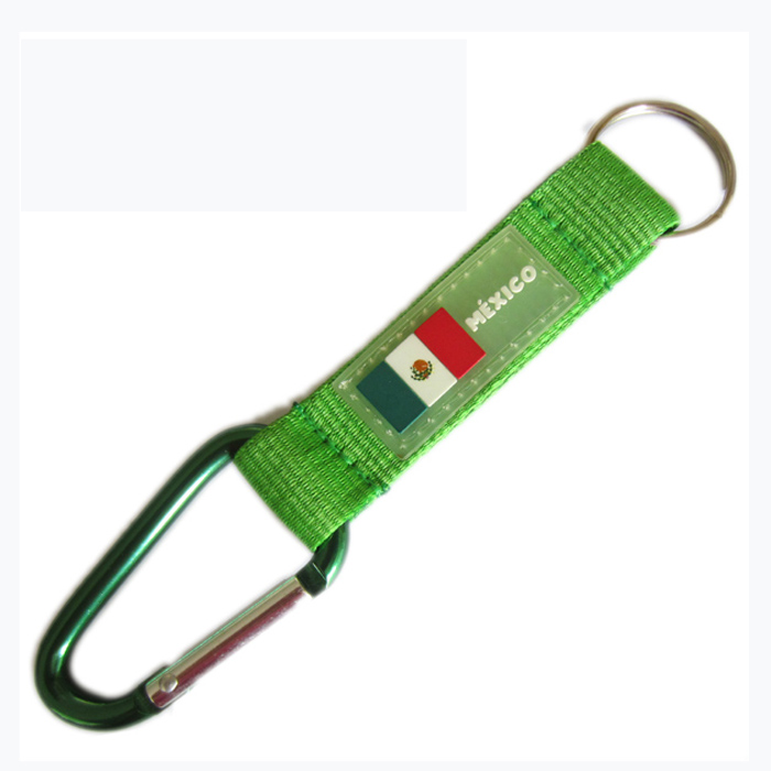 PVC custom logo polyester carabiner key holder strap factory
