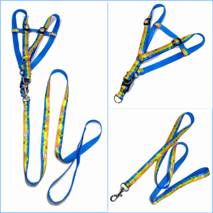 Fashion heat transfer pet tracer straps for dog walking belt