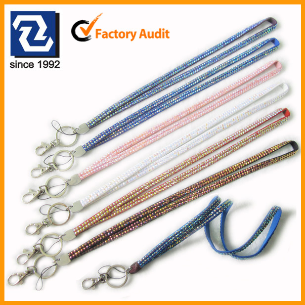 Rhinestone bling card holder lanyards for promotional gift