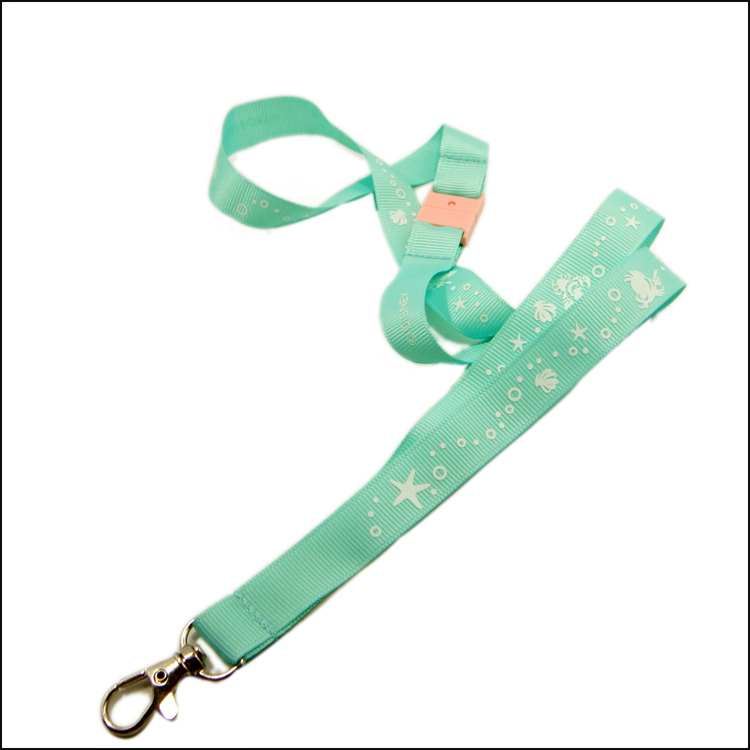 Color safety buckle design logo polyester satin ribbon for promotional gift