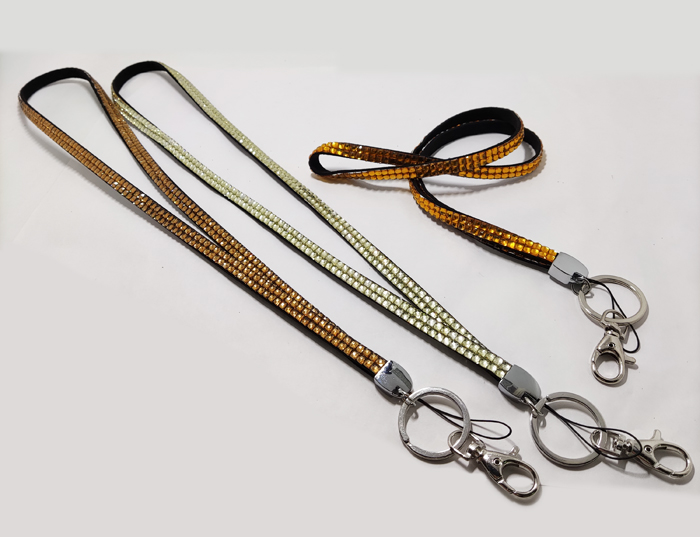 Rainbow nice stylish crystal women keychain lanyards