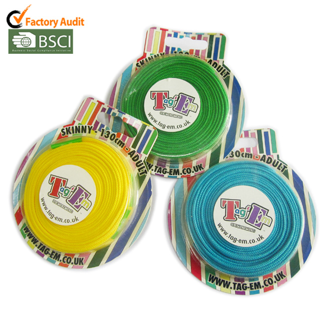 Fashion colorful logo polyester ​shoelaces custom design​ packing