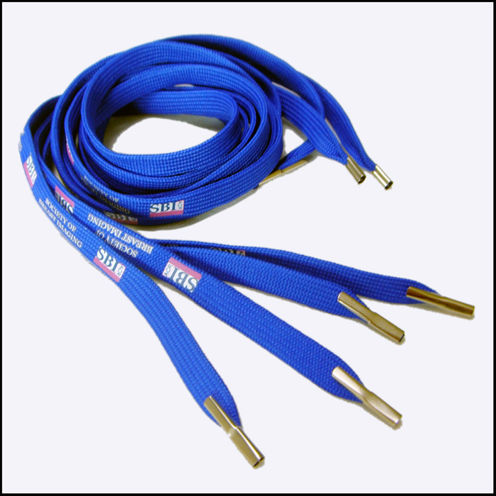 Metal ending tips polyester tubular necklace printed  shoelaces 