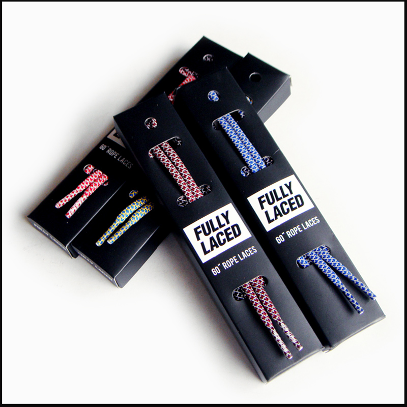 Retail promotional gift shoelaces black Carton paper Packaging