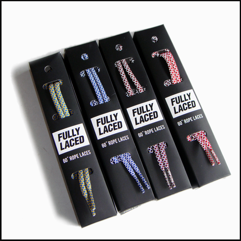 Retail promotional gift shoelaces black Carton paper Packaging