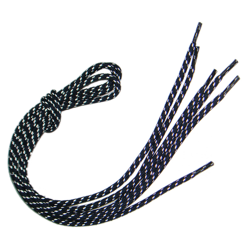 Fashion reflective sneakers round athletic shoe laces sport system