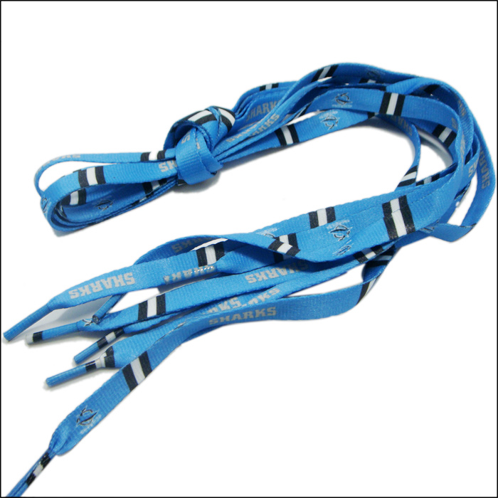 Custom sublimation printing green polyester shoelaces flat tags