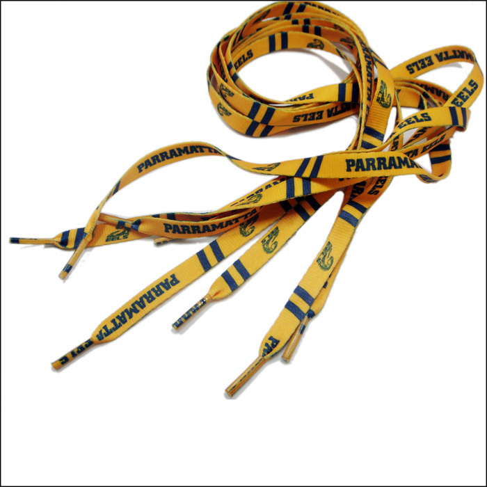 Custom sublimation printing green polyester shoelaces flat tags