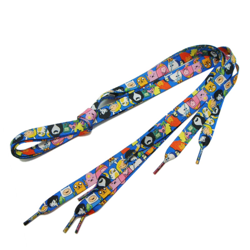 Animation sublimation printing blue polyester shoe laces