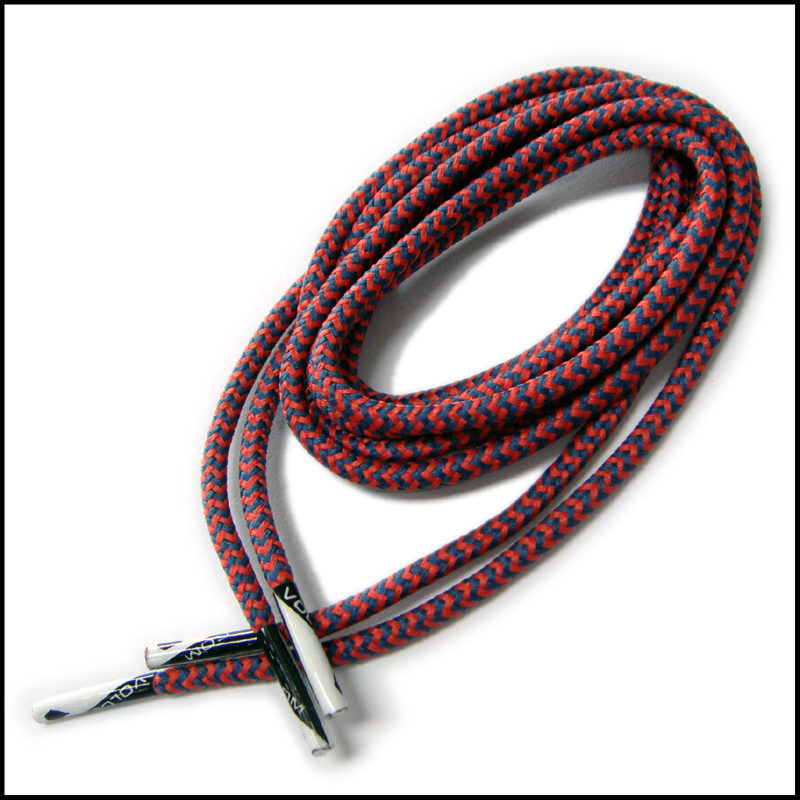 Luminous custom red round rope polyester printing logo tie shoelaces 